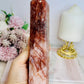 Large Red Fire Quartz Tower 20.5cm with Rainbows