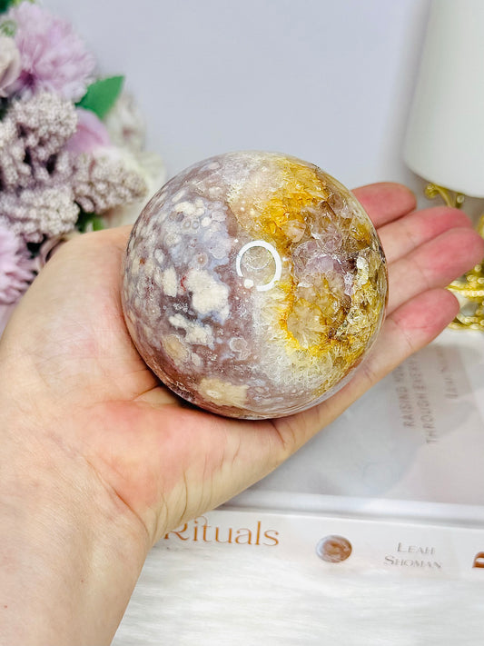 Large Pink Amethyst Druzy Sphere On Stand 536g