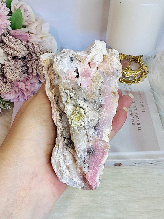 Raw Natural Large Pink Opal Specimen 496grams