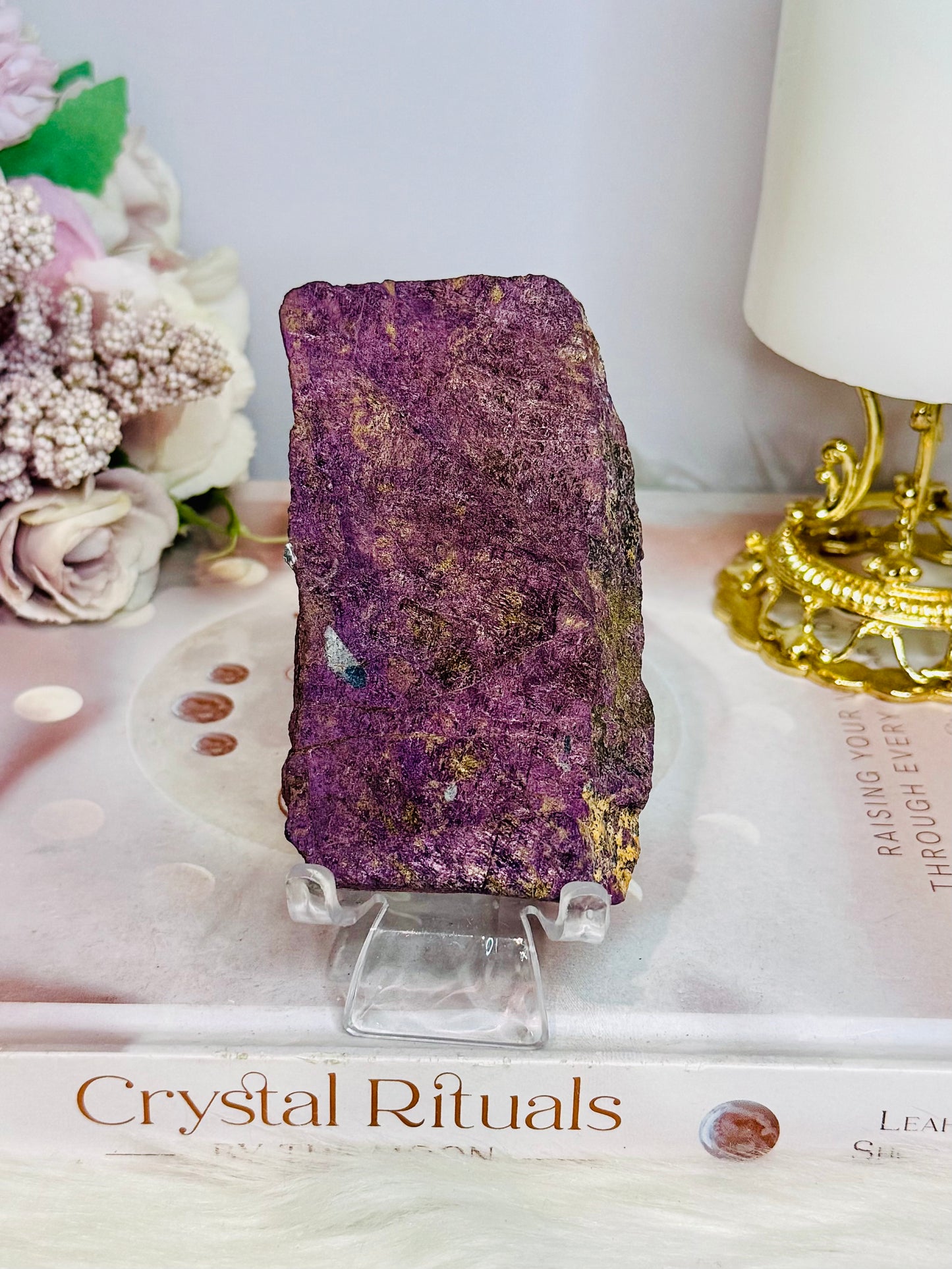Natural Purpurite Slab 9.5cm on Stand