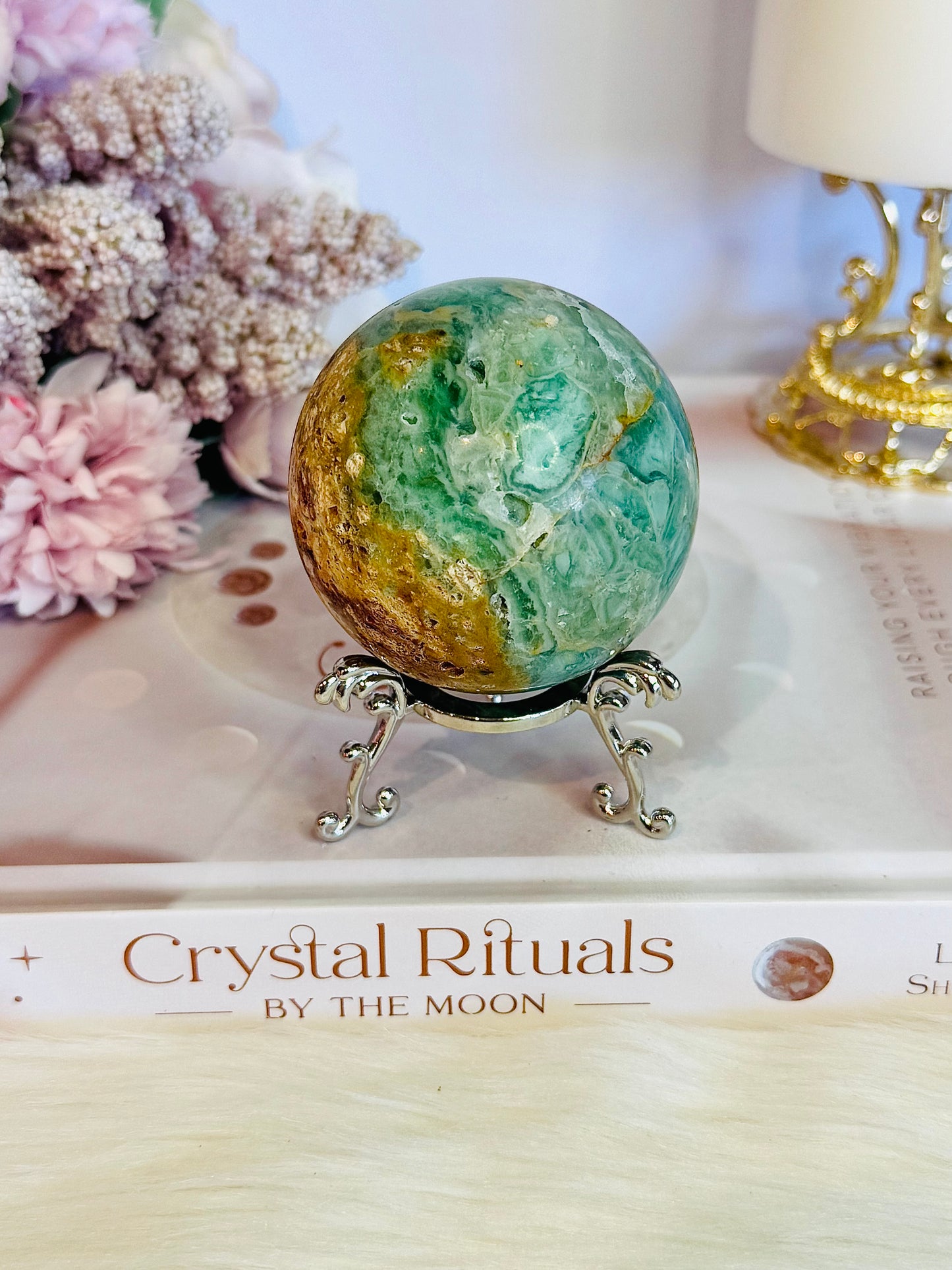 Beautiful Natural Variscite Sphere On Stand 6.5cm