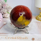 Large Mookaite Jasper Sphere on Stand 604g