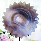 WOW!! Absolutely Phenomenal Gorgeous Large Amethyst Druzy Agate Sunflower Carving On Stand - 781grams 27cm Tall