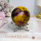 Large Mookaite Jasper Sphere on Stand 371g