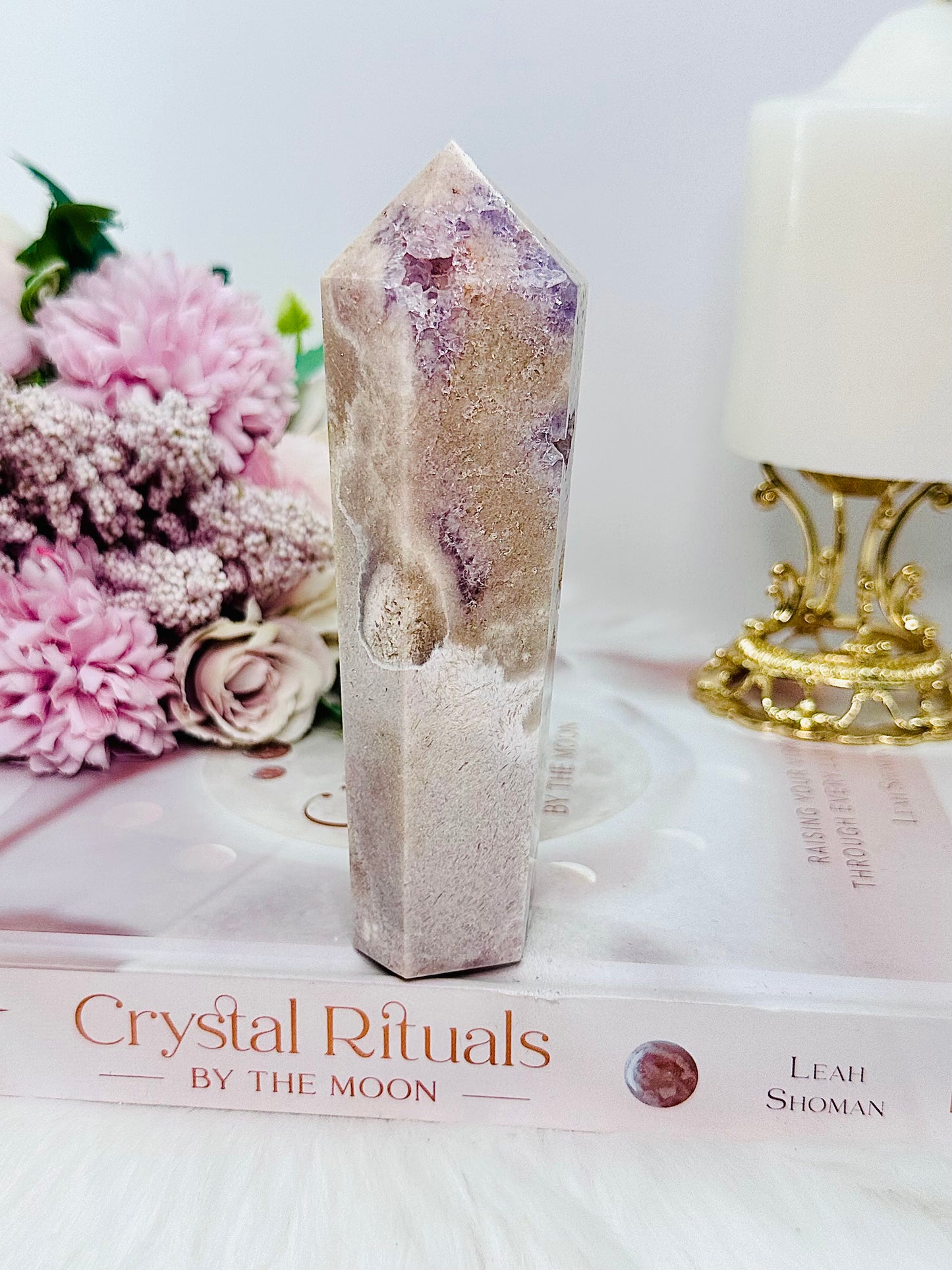 Absolutely Beautiful Druzy Pink Amethyst Obelisk | Tower From Brazil 13cm