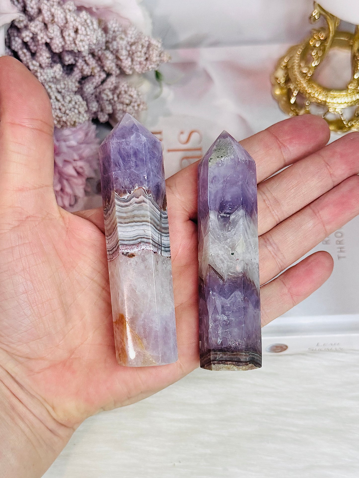 💰💰 DOUBLE DEAL 💰💰 Set of 2 Amethyst X Agate Towers