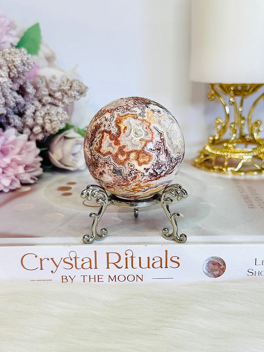 Mexican Lace Agate Sphere On Stand 151grams