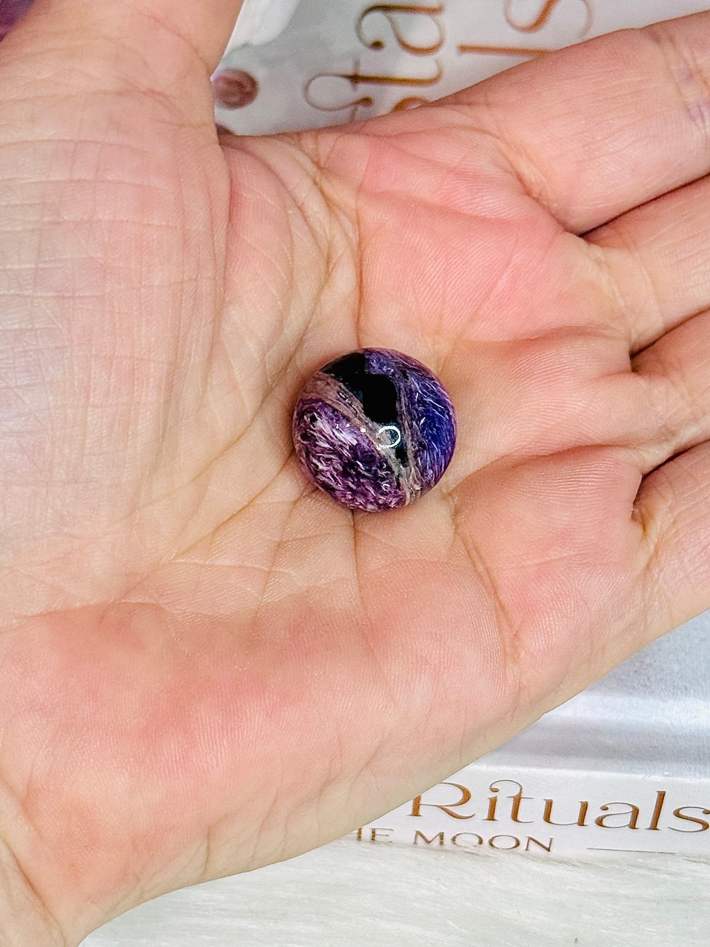 Beautiful Small Charoite Sphere on Stand