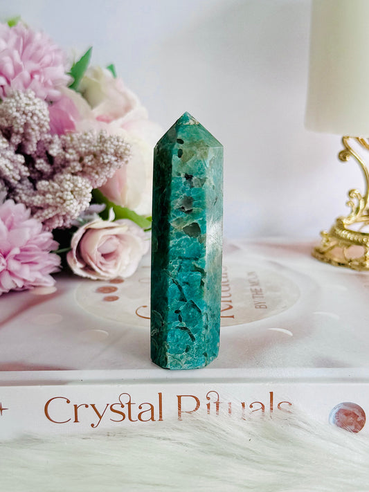 Natural 8.5cm Smokey Quartz In Amazonite Tower