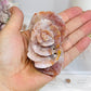High Grade Flower Agate Carved Rose on Stand 8.5cm
