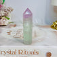 High Grade Watermelon Fluorite Tower 7cm Full of Rainbows