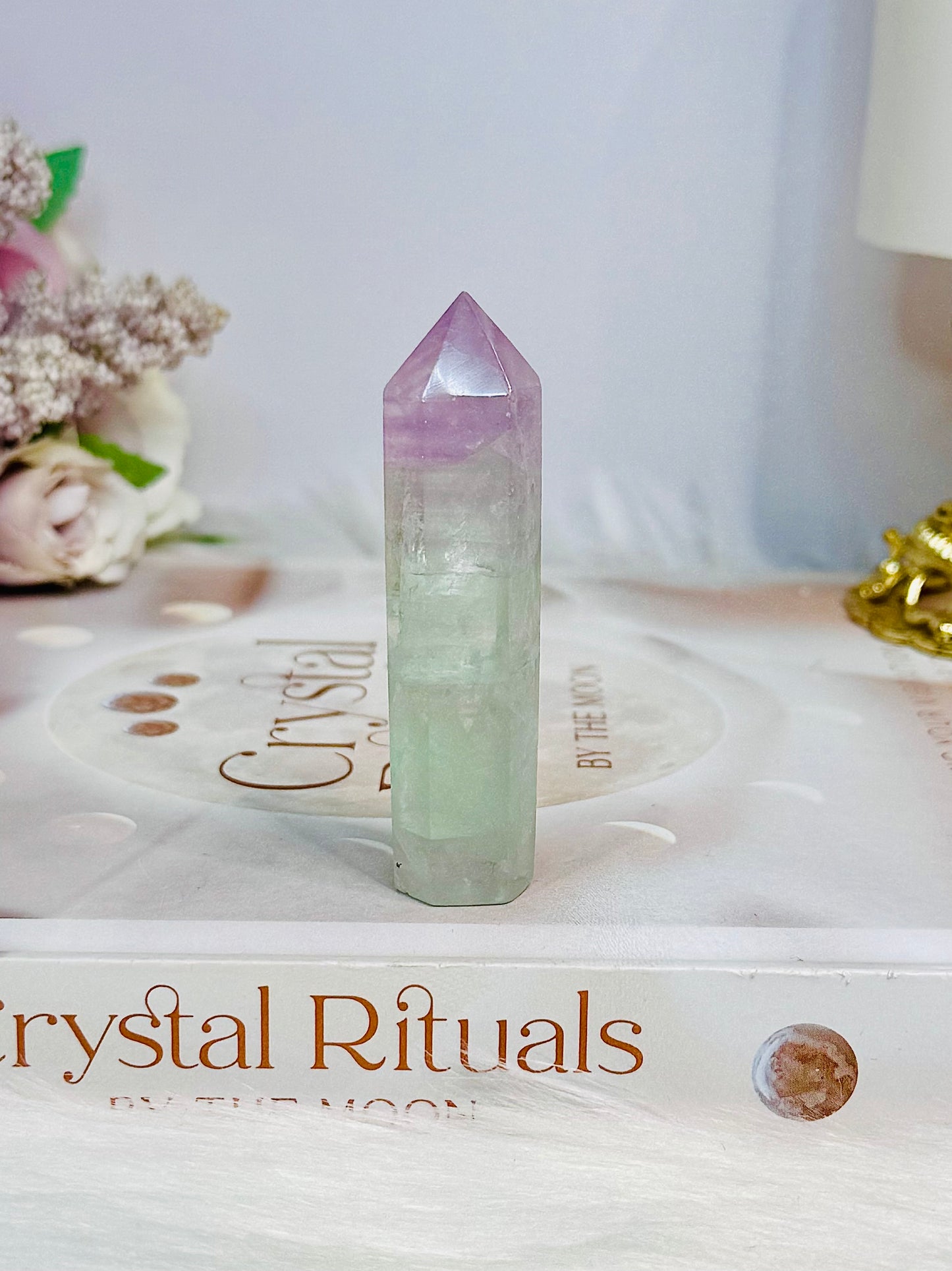 High Grade Watermelon Fluorite Tower 7cm Full of Rainbows