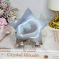Druzy Agate Carved Star on Stand 10cm