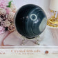 Natural Large Tai Chi Stone (White Quartz & Black Jasper) Sphere On Stand 895grams