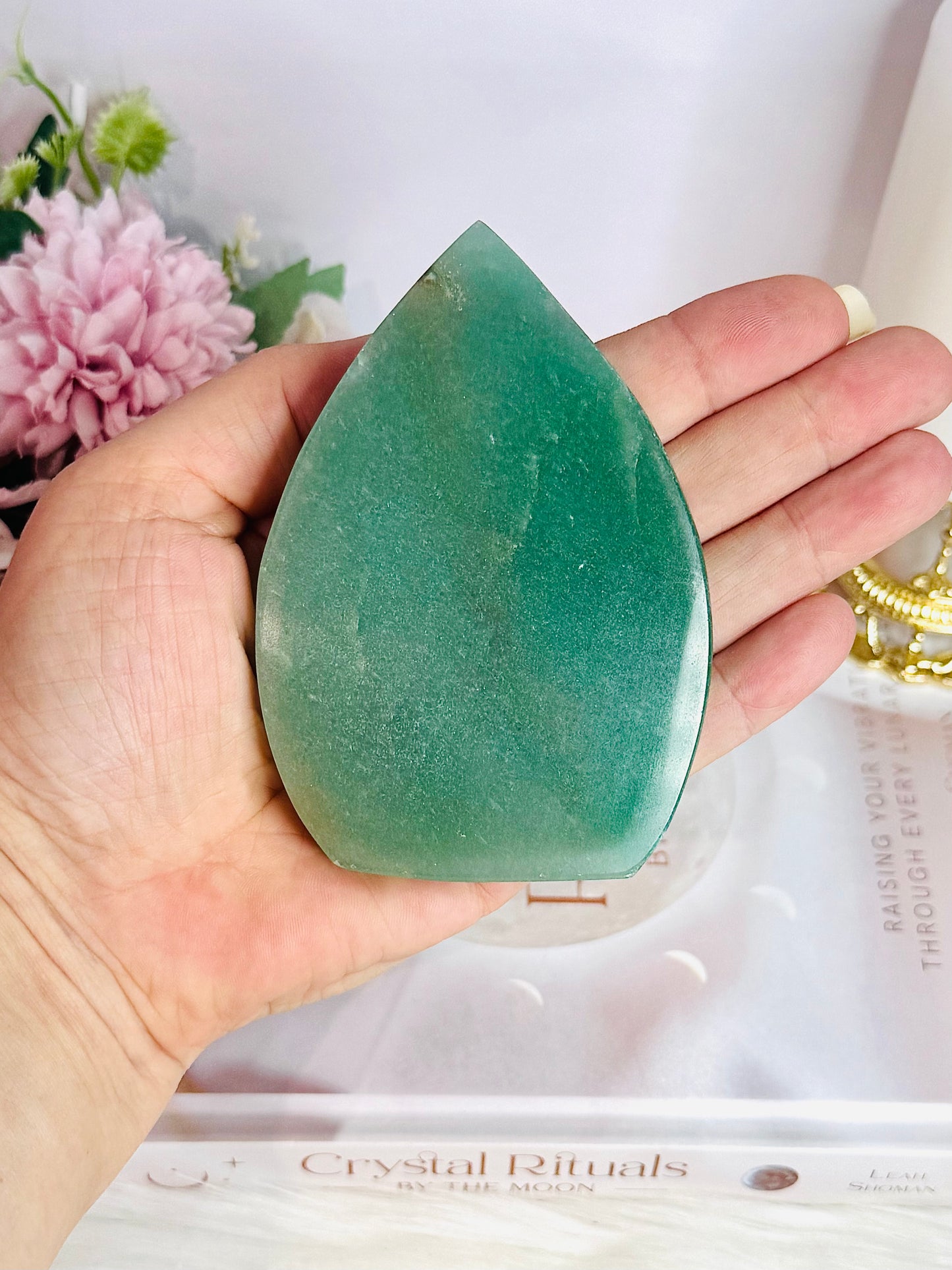 Gorgeous Green Aventurine Carved Flame | Freeform 10cm