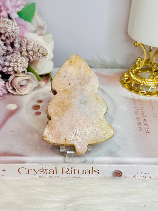 Pink Amethyst Chunky Christmas Tree 9cm On Stand