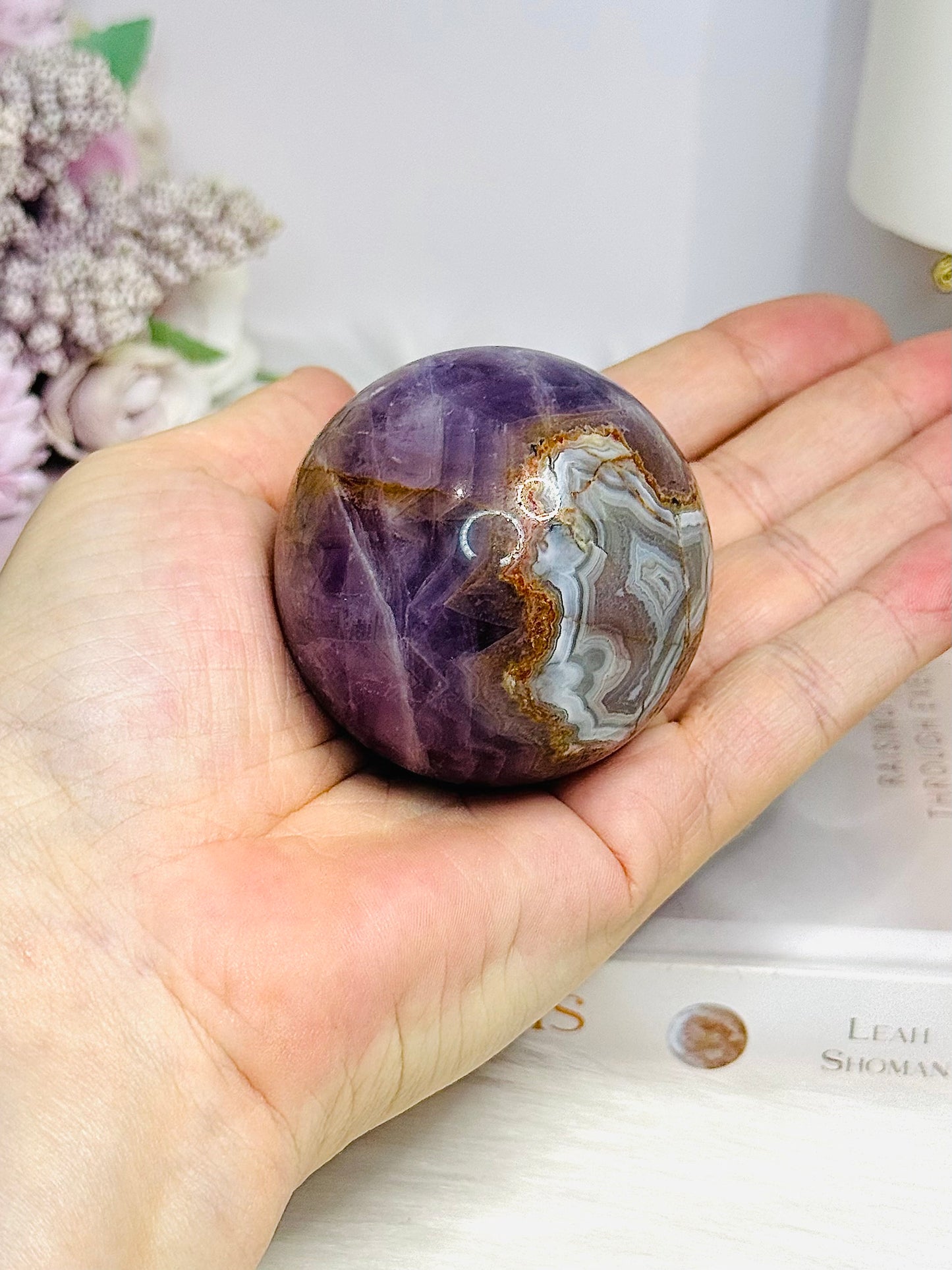 Crazy Lace Amethyst Sphere On Stand 210g
