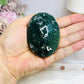 Large Moss Agate Palm Stone (stand is display only)