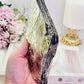 Large Chunky 17cm Shiny Purple Mica Natural Slab On Stand