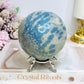 Large K2 Granite with Azurite Sphere On Stand 770g