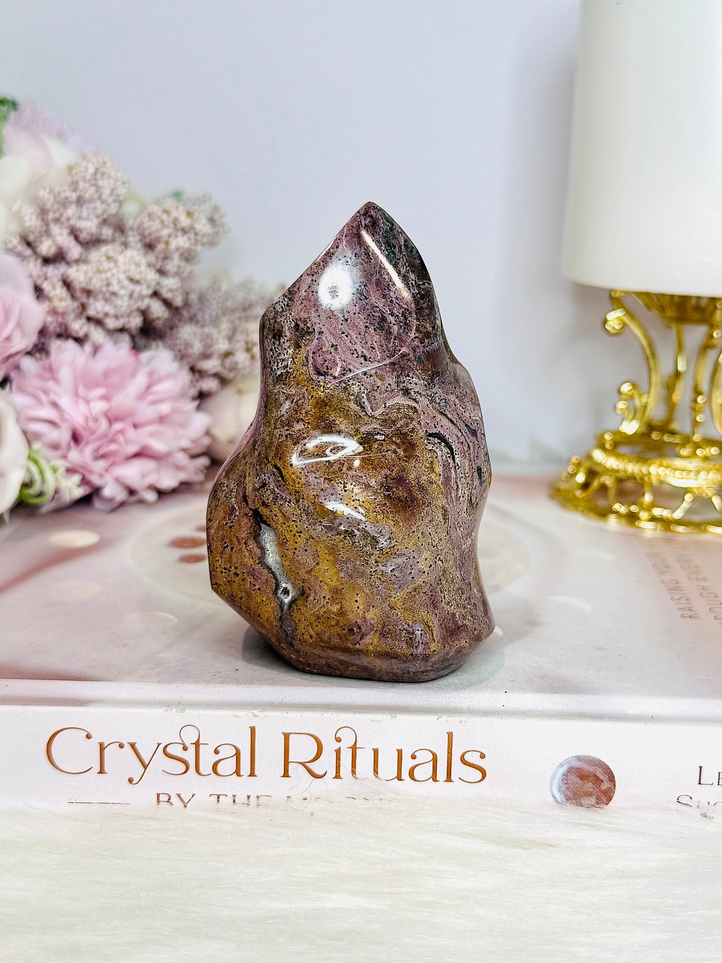 Ocean Jasper Carved Flame | Freeform 245g 9.5cm
