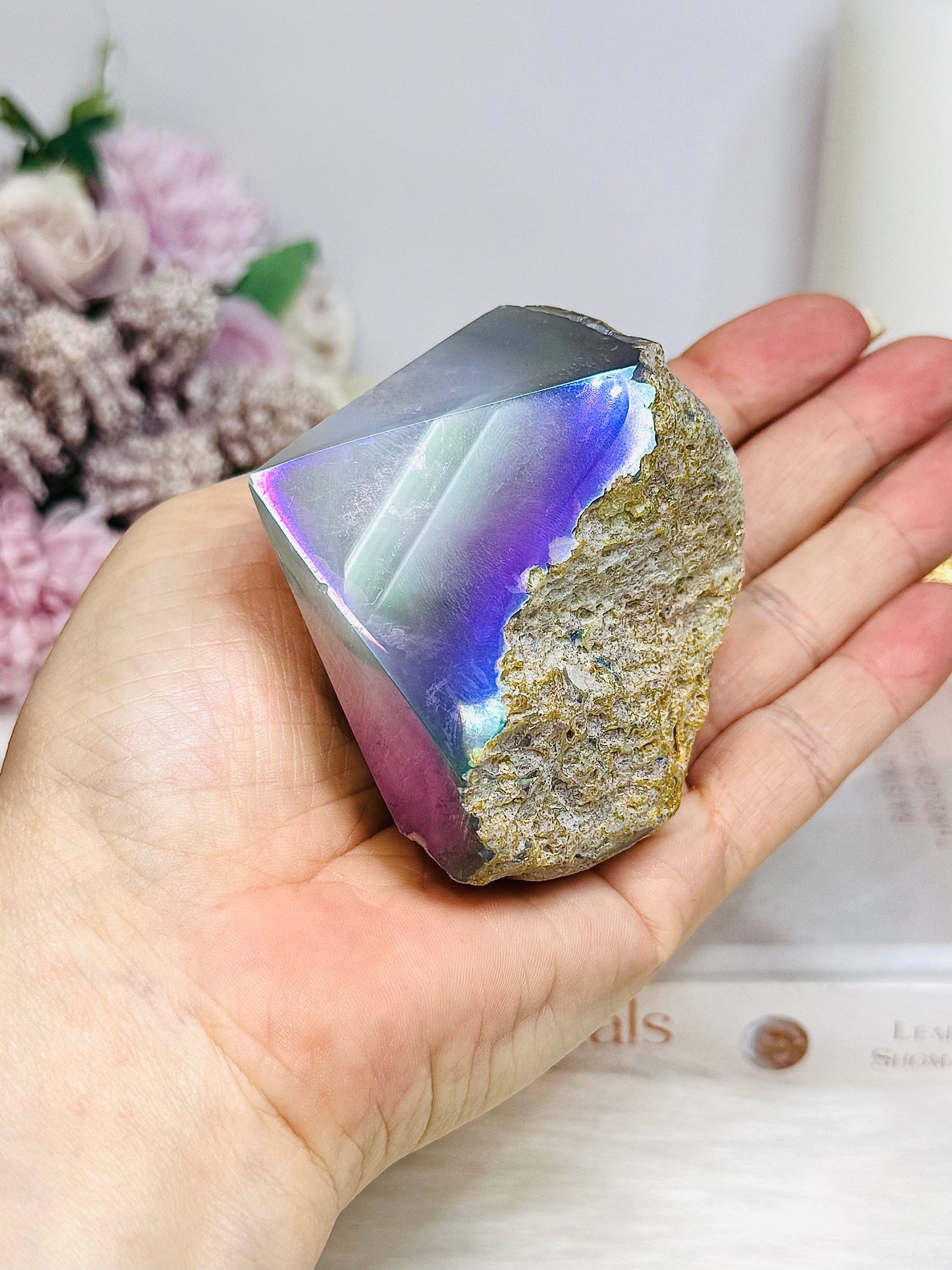 High Grade Angel Aura Agate Polished Top 301g