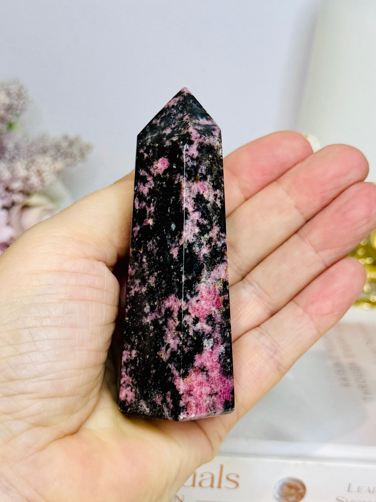 High Grade Rhodonite Tower 9cm