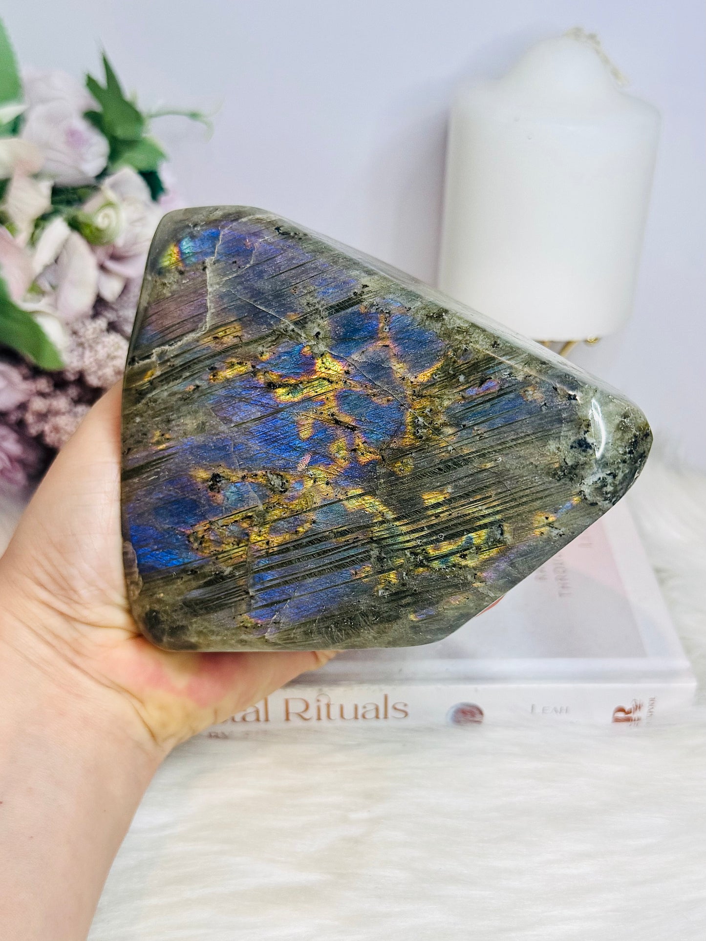 Large Natural Polished Labradorite Freeform 1.1KG