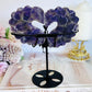 Stunning Dream | Chevron Amethyst Carved Peacock On Stand 16.5cm Tall
