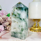 Druzy Moss Agate Thick Chunky Tower 481g