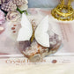 Chunky Pink Amethyst Cluster with White Jade Butterfly
