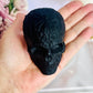 Beautifully Carved Black Tourmaline Skull with a Matt Finish 9cm