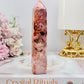 Gorgeous Pink Druzy Crazy Lace Agate Tower 11.5cm