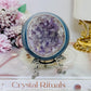 High Grade Druzy Amethyst | Agate Sphere on Stand 475g