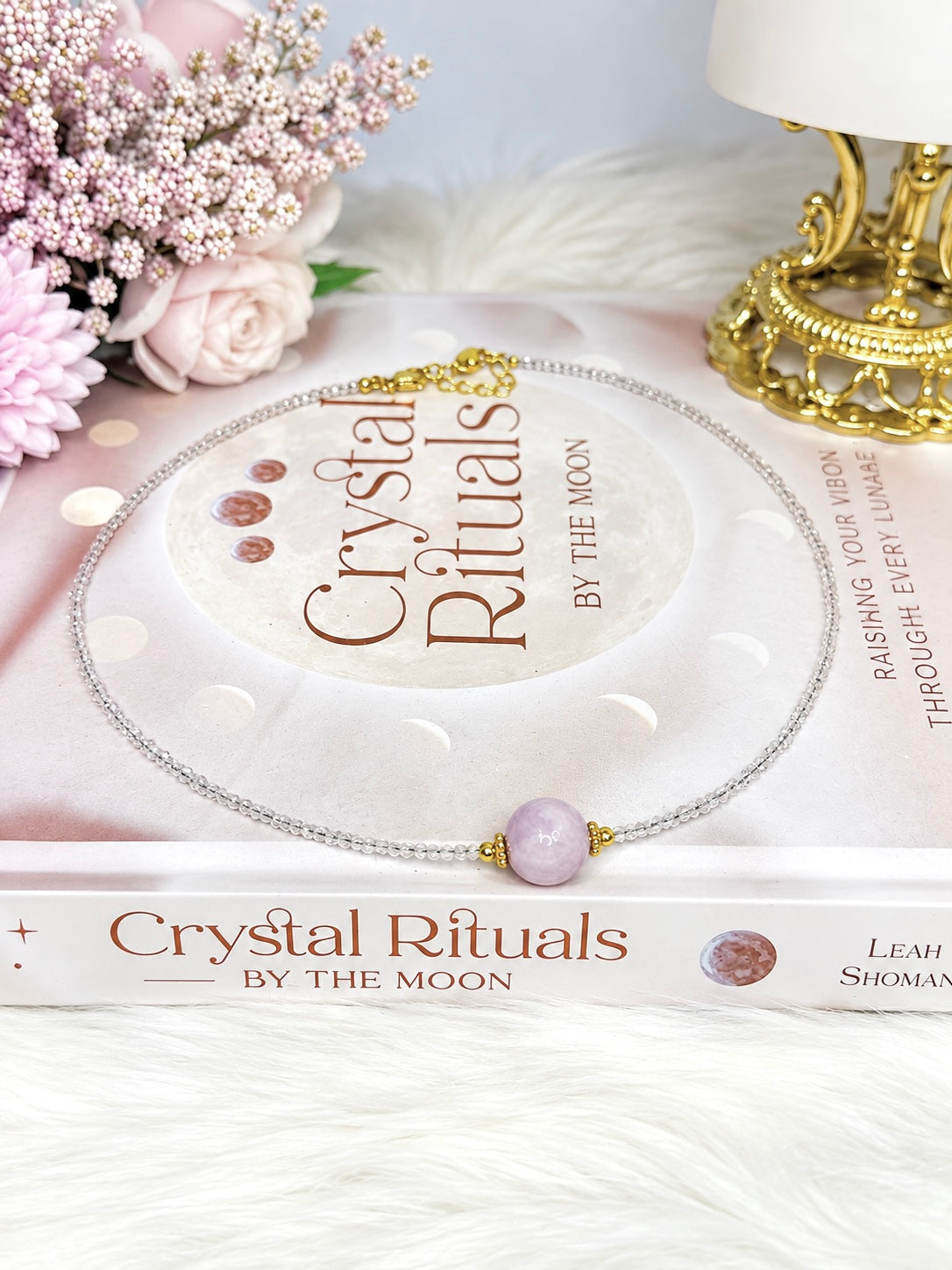 Kunzite Beaded Collar Neckband In Gift Bag