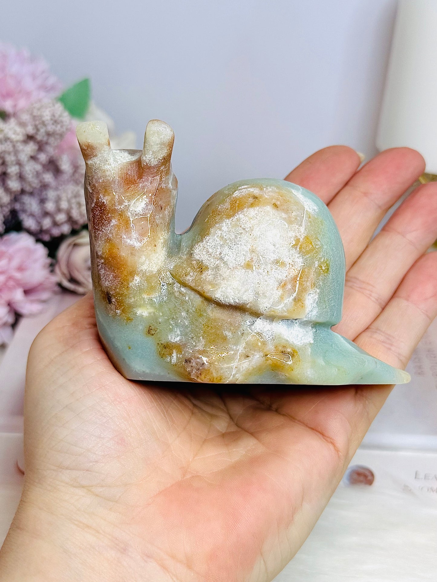 Caribbean Calcite Carved Snail 332g