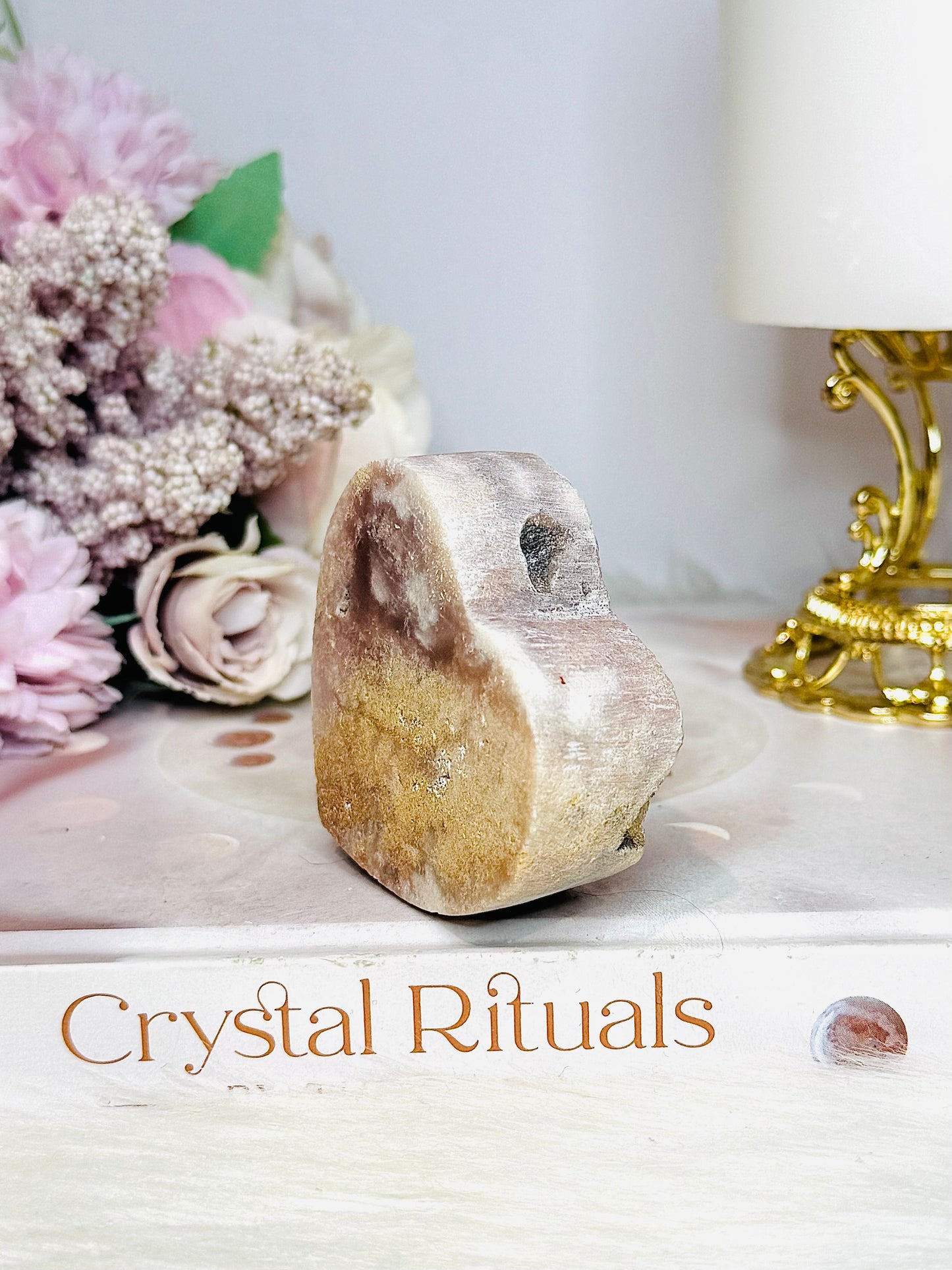 Chunky Pink Amethyst Druzy Heart 6cm