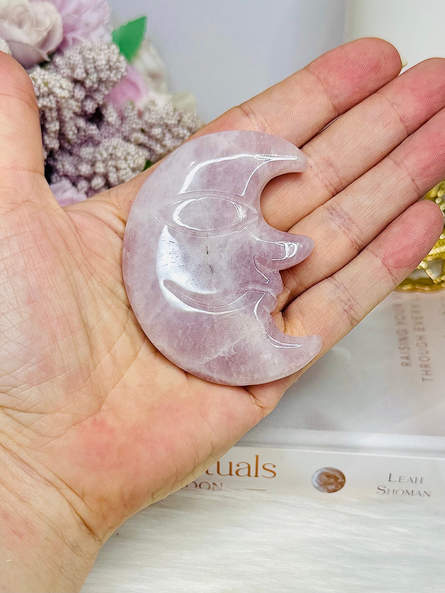 Rose Quartz Moon 7cm