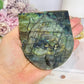 Labradorite Carved Turtle on Slab 9.5cm