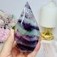 High Grade Large Fluorite Flame with Rainbows 11cm