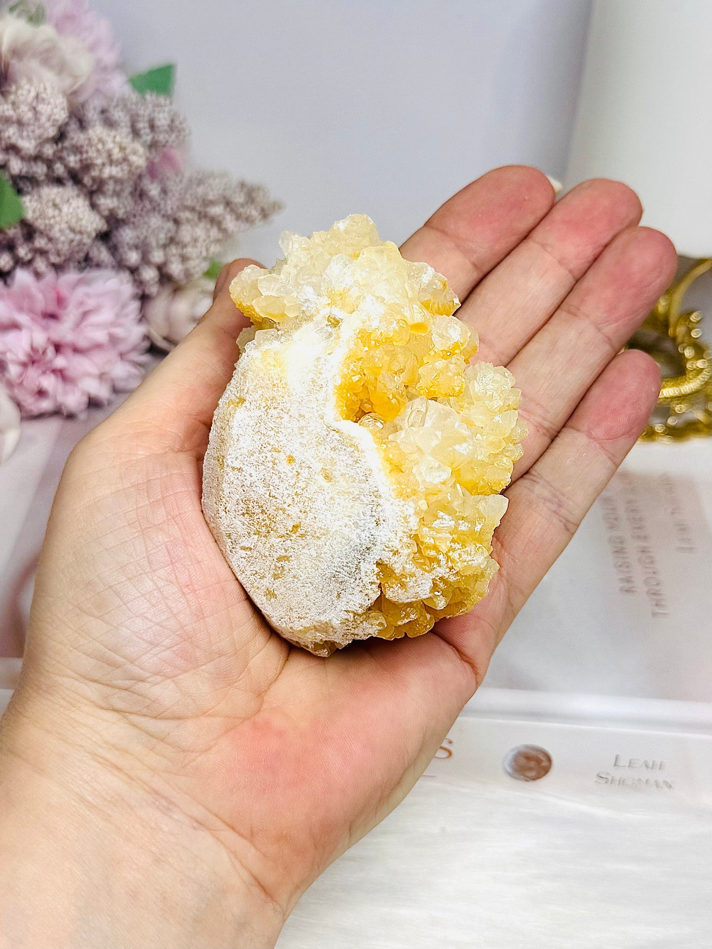 Natural Orange Flower Calcite Specimen 8cm 200g
