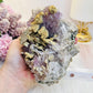 Wow!!! What A Beauty!! Large 608gram Incredible Natural Purple Fluorite Specimen On Gold Stand