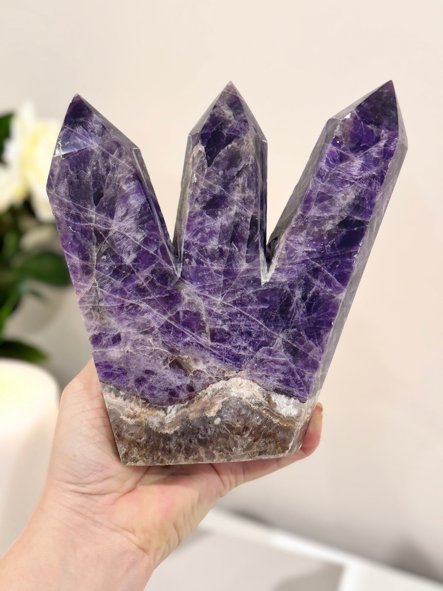 Large 1.68KG Dream | Chevron Amethyst Triple Tower