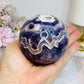 Large Chevron Amethyst Sphere on Stand 562g