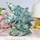 Moss Agate Druzy Unicorn Carving 13cm 420g
