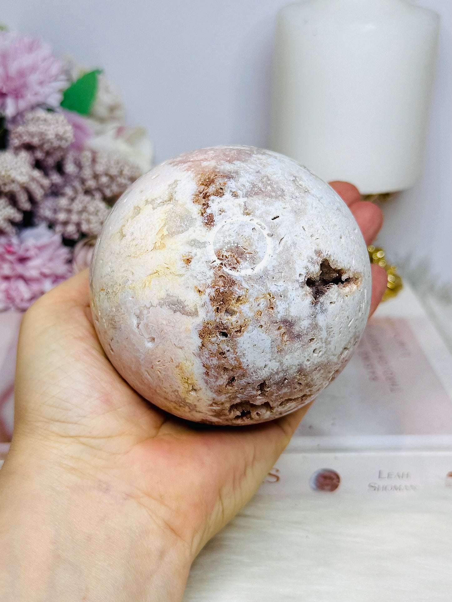 Large Pink Amethyst Druzy Sphere on Stand 816cm