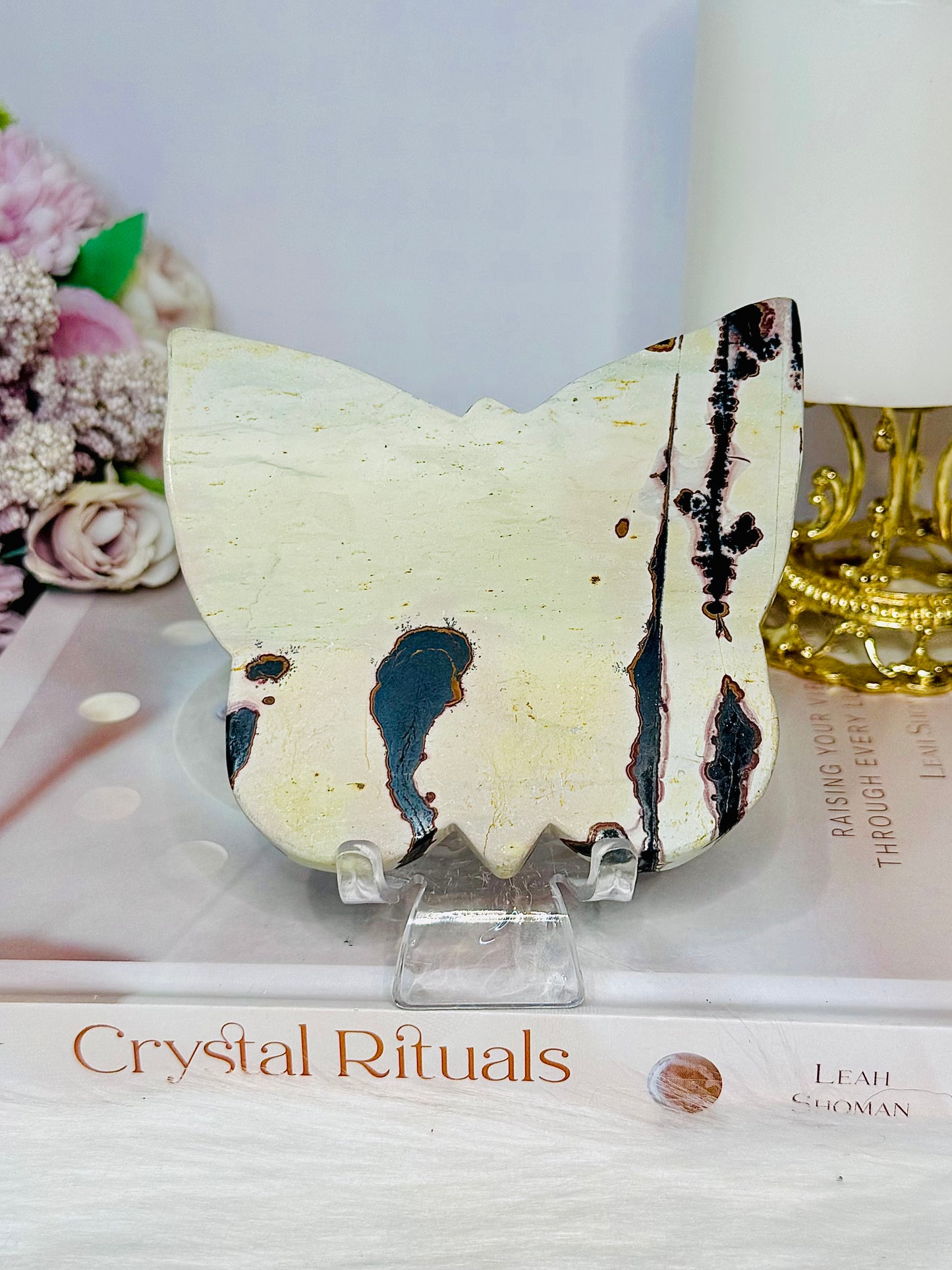 Chunky Picture Jasper Butterfly On Stand 9.5cm