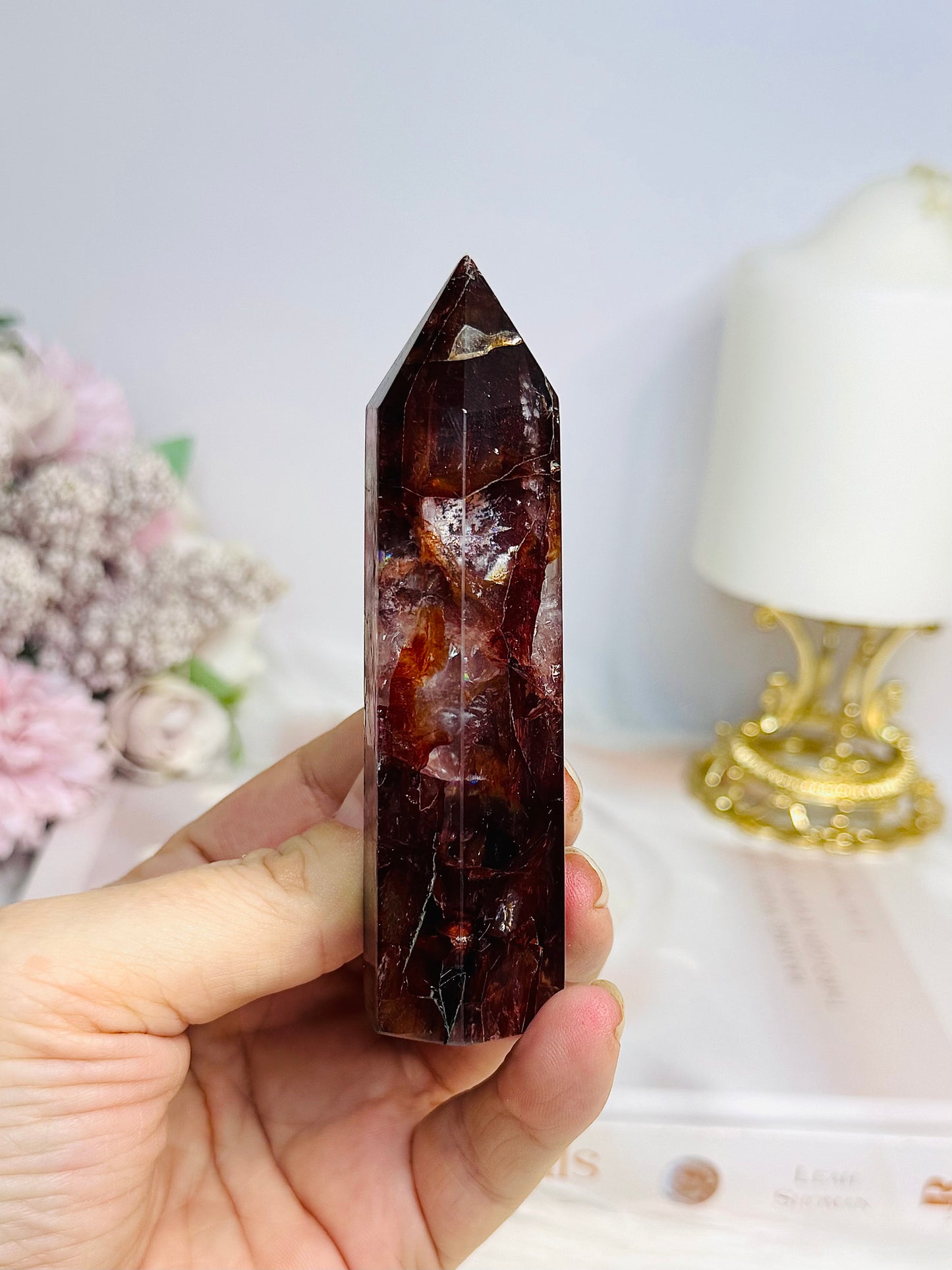 High Grade Fire Quartz Tower 9.5cm