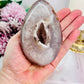 Large 503gram Druzy Agate Carved & Polished Egg On Stand From Brazil