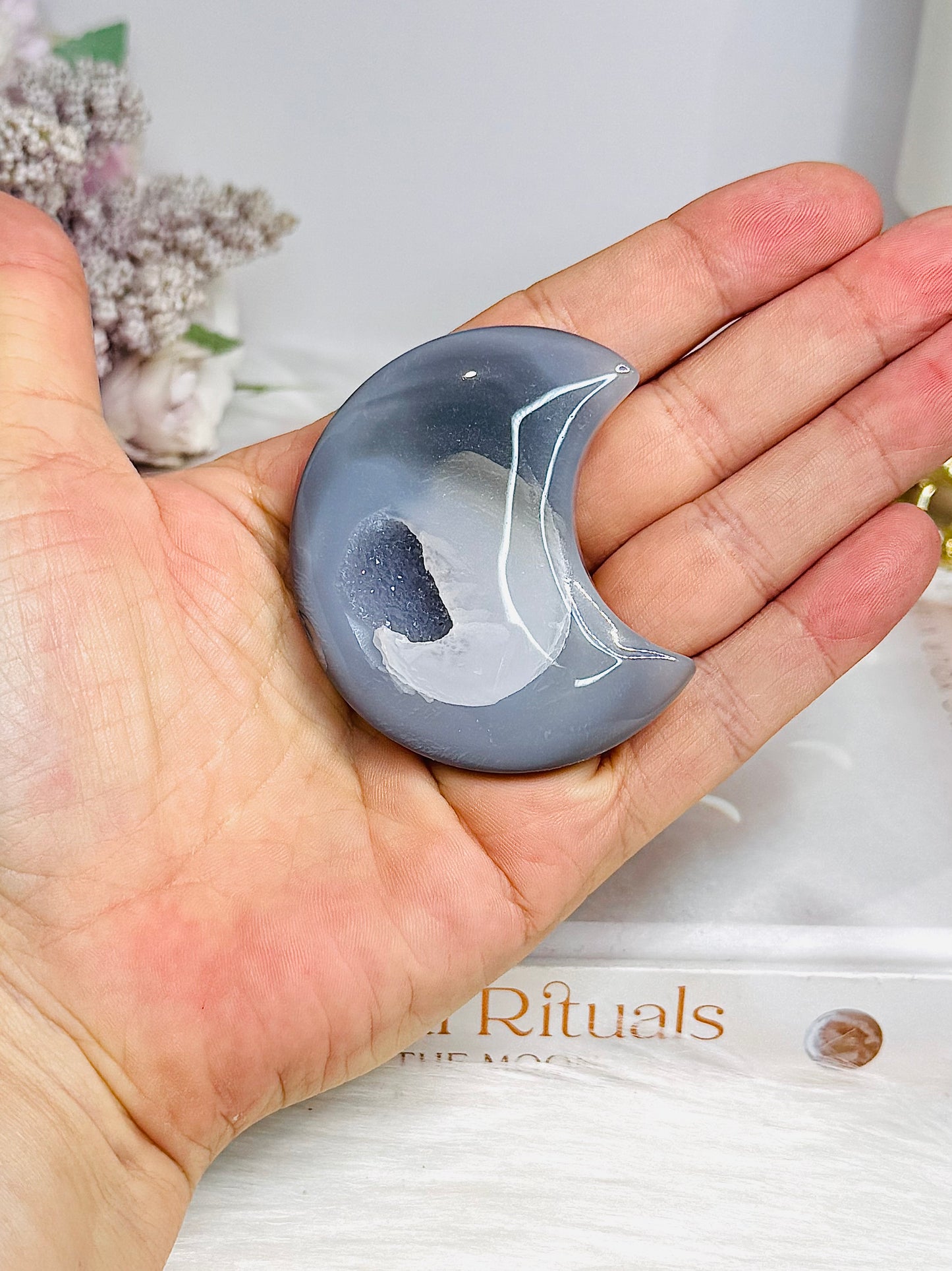 Druzy Agate Moon 6cm